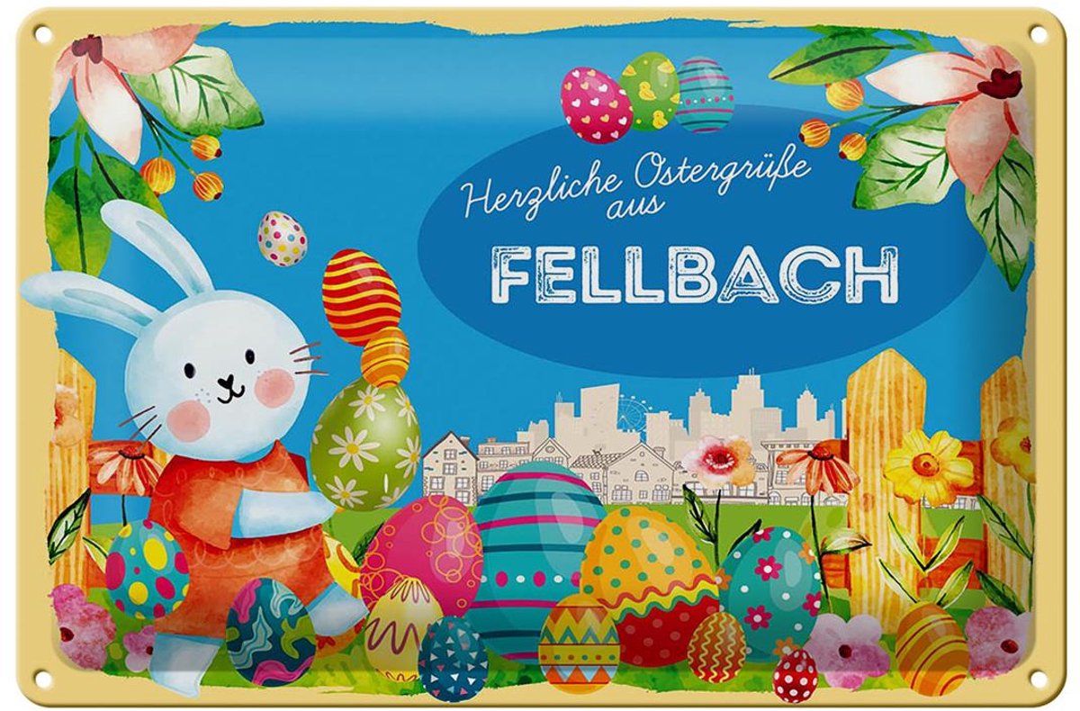 Blechschild Ostern Ostergrüße 30x20cm FELLBACH