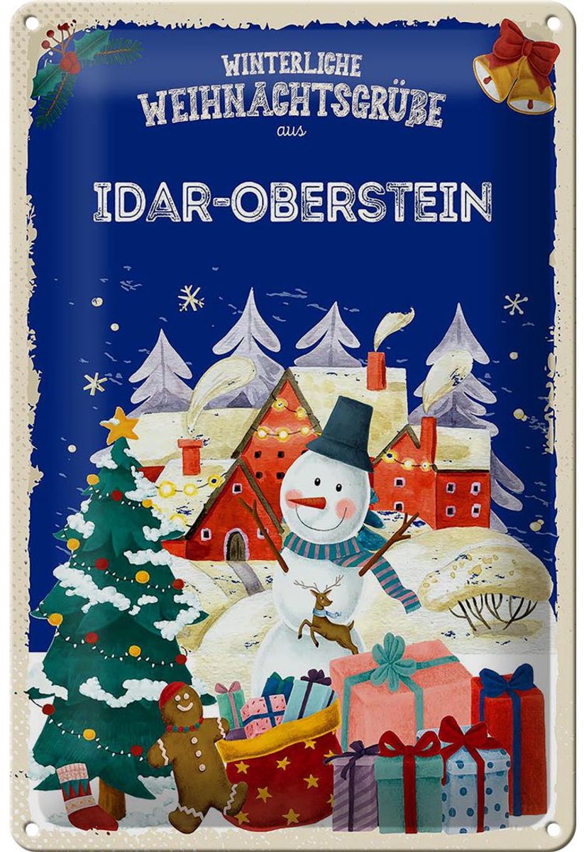 Blechschild Weihnachtsgrüße IDAR-OBERSTEIN 20x30cm