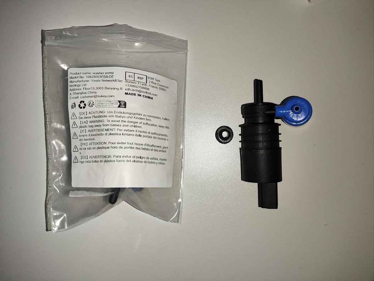 Ruitensproeierpomp voor VW Passat Golf 4 Polo Audi A3 A4, 1K6955651 Elektrische Waterpomp, Ruitensproeiervloeistofpomp voor Auto's, Ruitensproeierpomp voor Ruitenwissersysteem 12V
