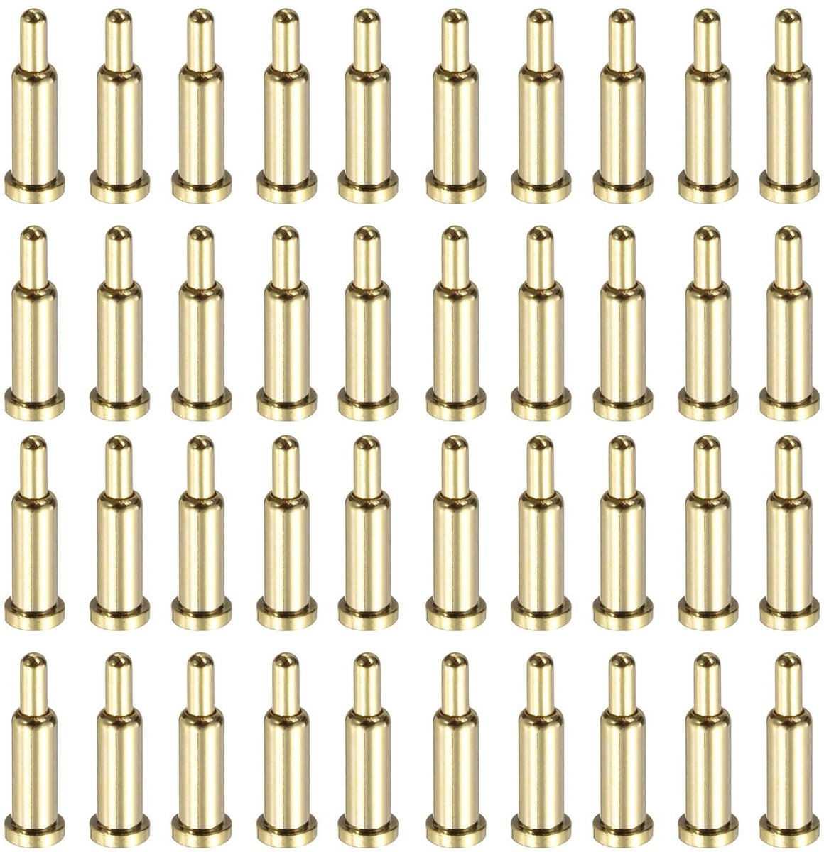 40 stuks gouden pogopinnen met veer van 6,5 mm, stroomtestconnector met koperen punt, vervanging voor kopklem