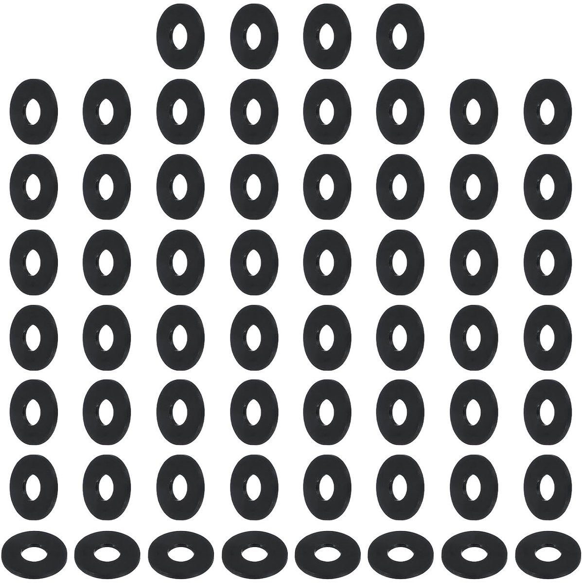 Platte afdichtingen, 120 stuks 10 mm ID 25 mm OD 2 mm dik kunststof afdichtingen platte ronde sluitringen, afdichtvervanging voor sanitaire kranen, zwart