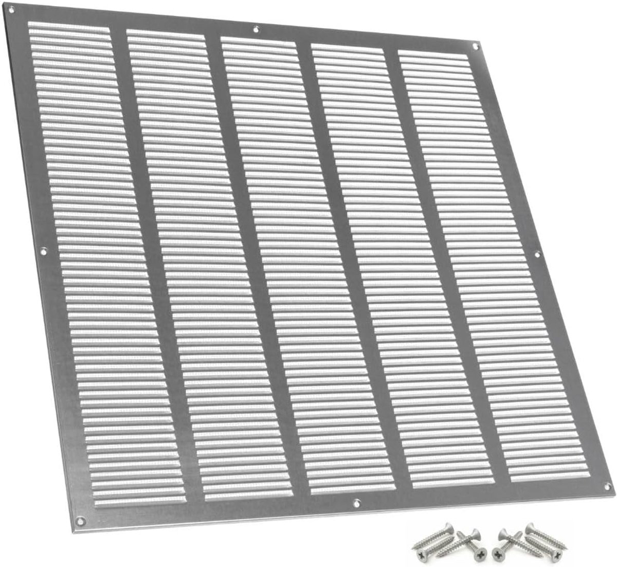stalen ventilatierooster, 500 x 500 mm, metaal, afvoerluchtrooster, ventilatie met knaagdierbeschermingsnet