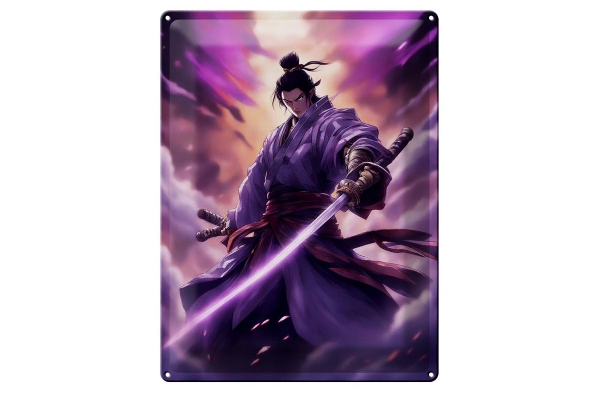 Blechschild 20x30cm Himmels Samurai