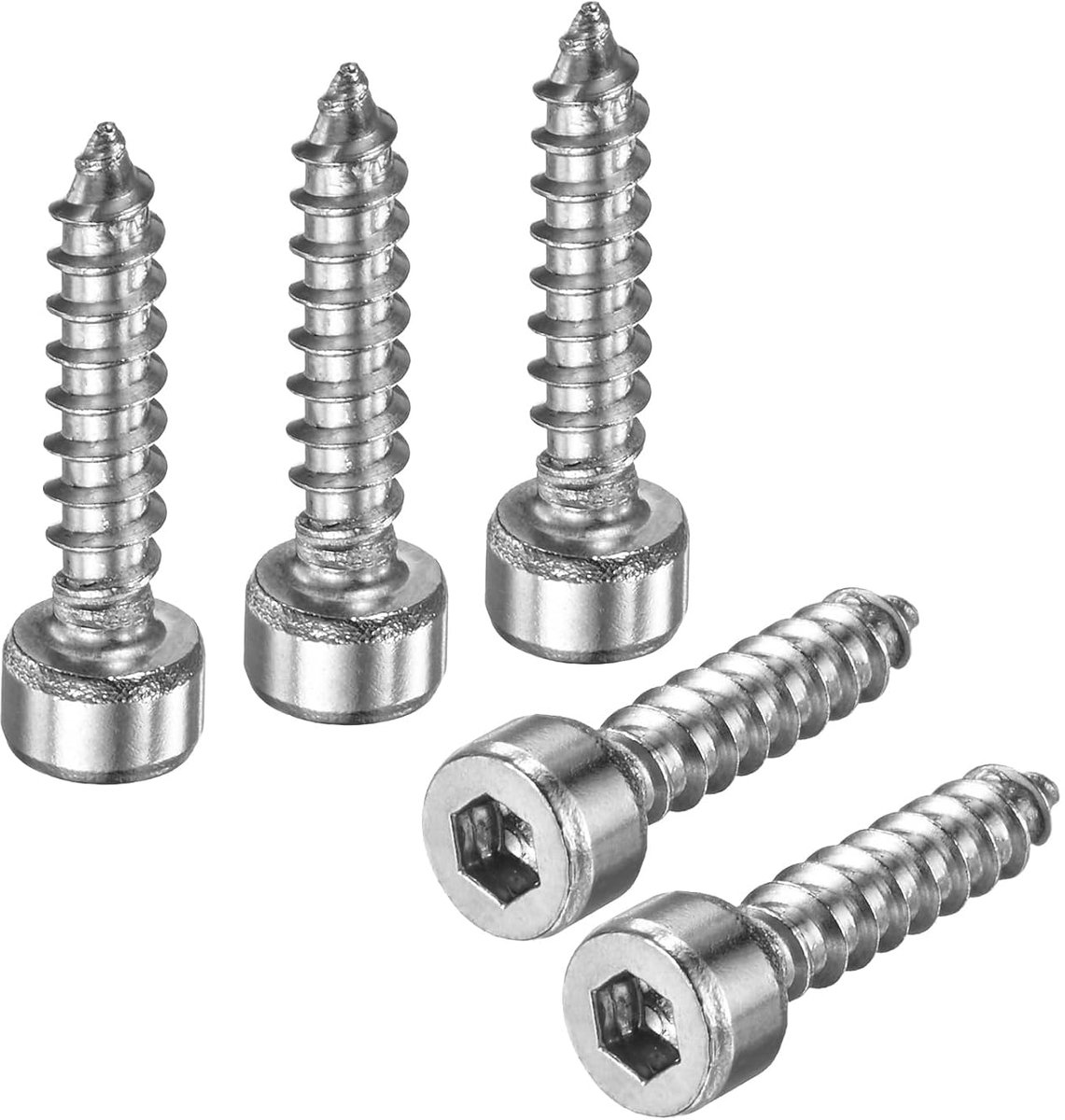 METERXITY 50 stuks zeskantschroeven met boorpunt, M4 x 20 mm, roestvrij staal, zeskantaandrijving, zelftappend, voor meubels/machines/doe-het-zelfprojecten, zeskantboorschroeven