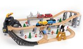 Dastium Kids Houten Treinbaan - Treinset FSC Hout - 85-delige Treinset - Inclusief Elektrisch Treintje