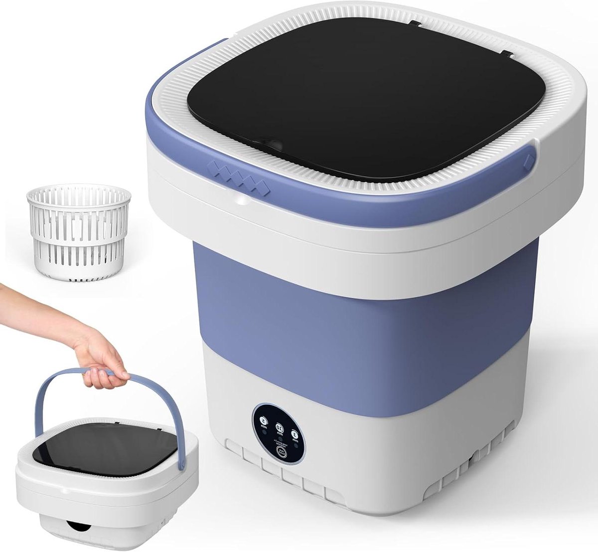 Draagbare Wasmachine Mini Wasmachine Opvouwbaar Snel Kleding Wassen 12L Grote Capaciteit Opvouwbaar Paars