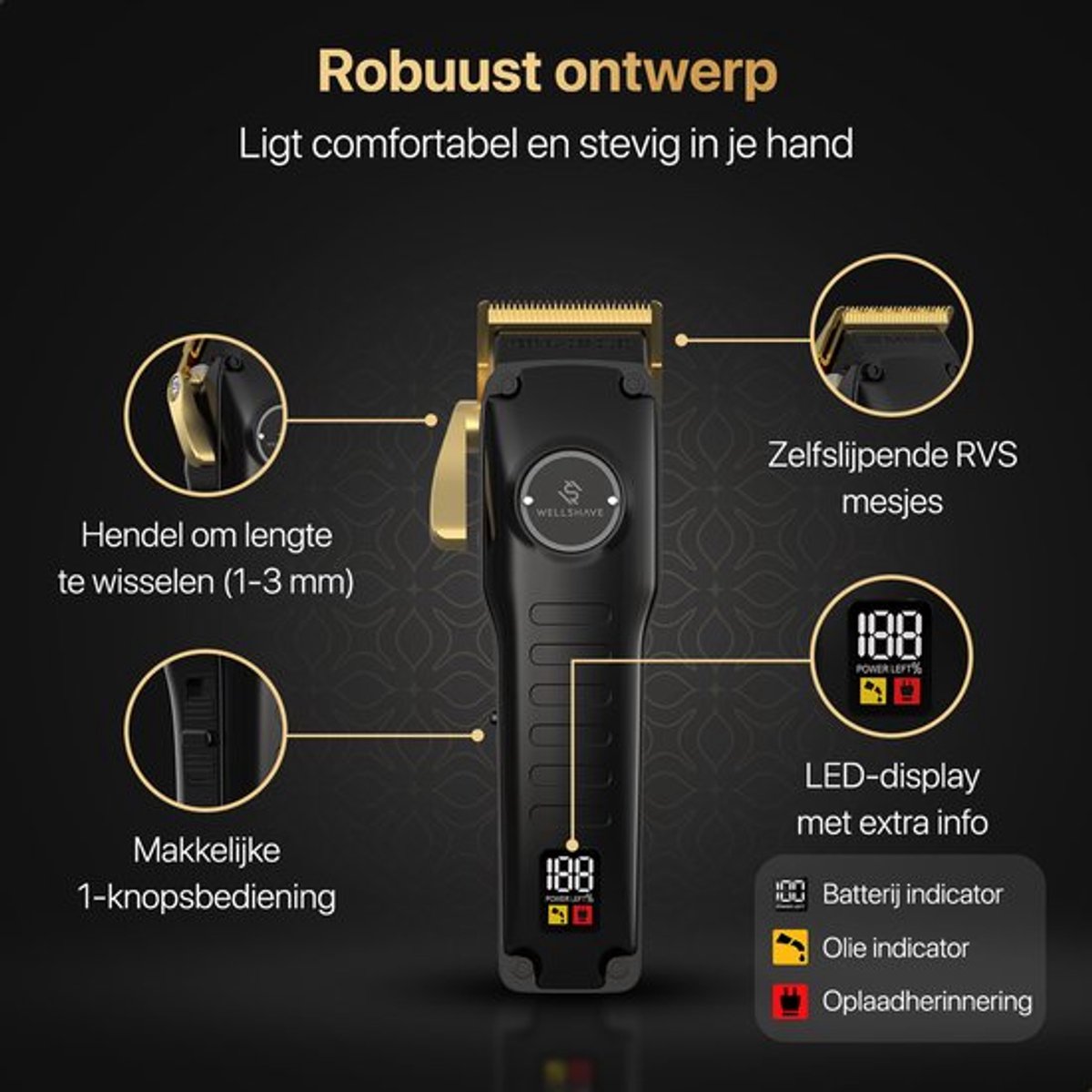 Wellshave Barber Deal 3.0 - Barber Set - Kappers set - Tondeuse Mannen - Foil Shaver - Hair Clipper - Kappers Tondeuse - Trimmer voor haar & baard - Neustrimmer - Head Shaver - Tondeuse set thumbnail 5