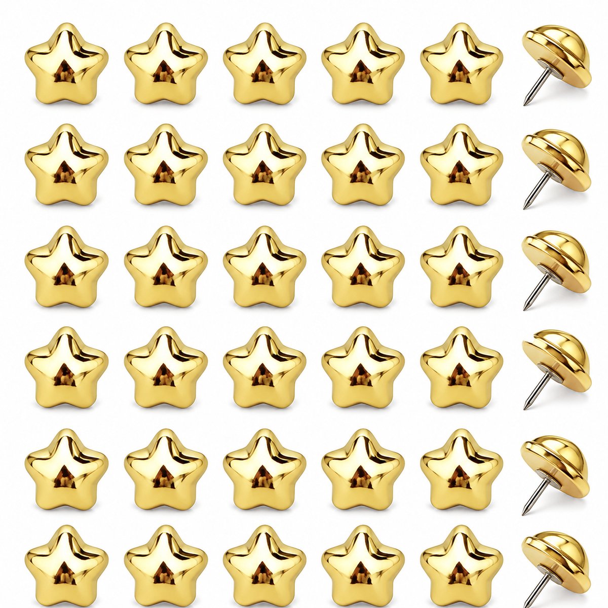 VHV - Stervormige Punaises - 30 Stuks - Goud - Voor Prikbord