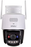 Imou Titan Pro 4K PTZ beveiligingscamera met 2 antennes, wit met zwarte bewegende kop. Camera heeft vier infraroodlampen.