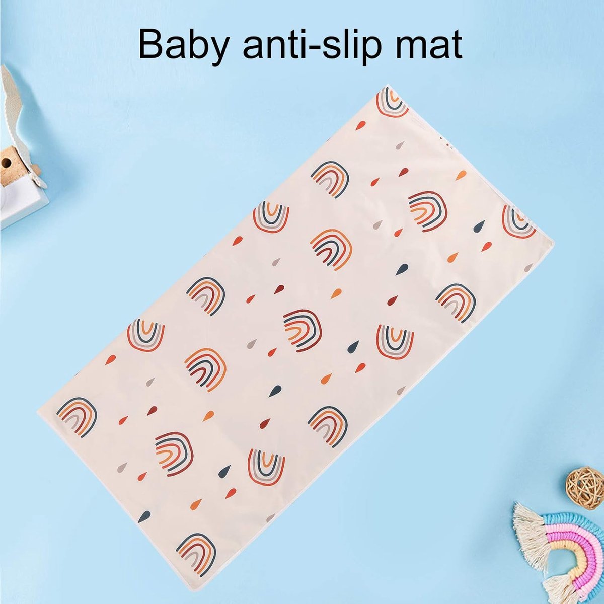 SnelShoppen - Baby Eetstoel Mat, 110x110 cm Waterdichte Vloermat, Afneembare Antislip Speelmat voor Onder Hoge Stoel, Ideaal voor Eten en Spelen – foto 6