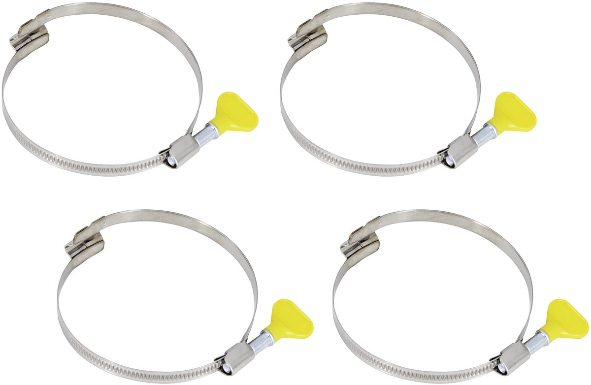 SnelShoppen - Spiraalslangklem Set van 4 - 100 mm - Roestvrij Staal - Voor Bevestiging van Slangen en Buizen - Perfect voor Tuin, Garage en Klussen