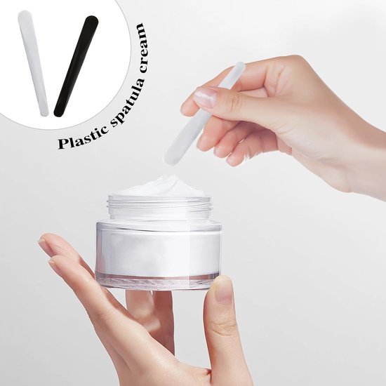 100 stuks cosmetische spatel, spatel cosmetica, kunststof spatel, cosmetische spatel, geschikt voor het mengen en samplen van vochtinbrengende lotion — afbeelding 4