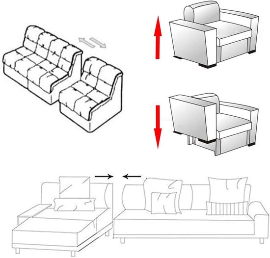 sofa connector bank gezamenlijke clips in elkaar grijpende krokodillenklemmen bodembevestigingen met schroeven voor modulaire bank meubels (2 stuks) — afbeelding 5