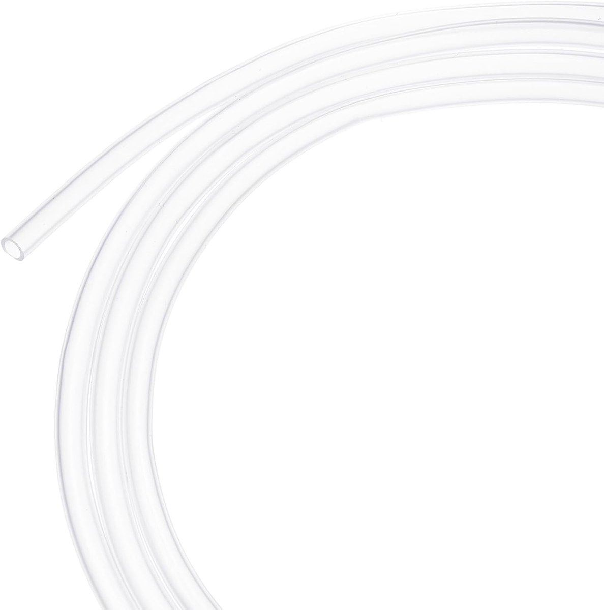 METERXITY Siliconen slang, 5/32" (4 mm) ID x 1/4" (6 mm) OD flexibele siliconen rubberen buis, 5 M hoge temperatuur waterluchtslangpijp voor pomp/vloeistofoverdracht, brouwen/aquaponics [helder]