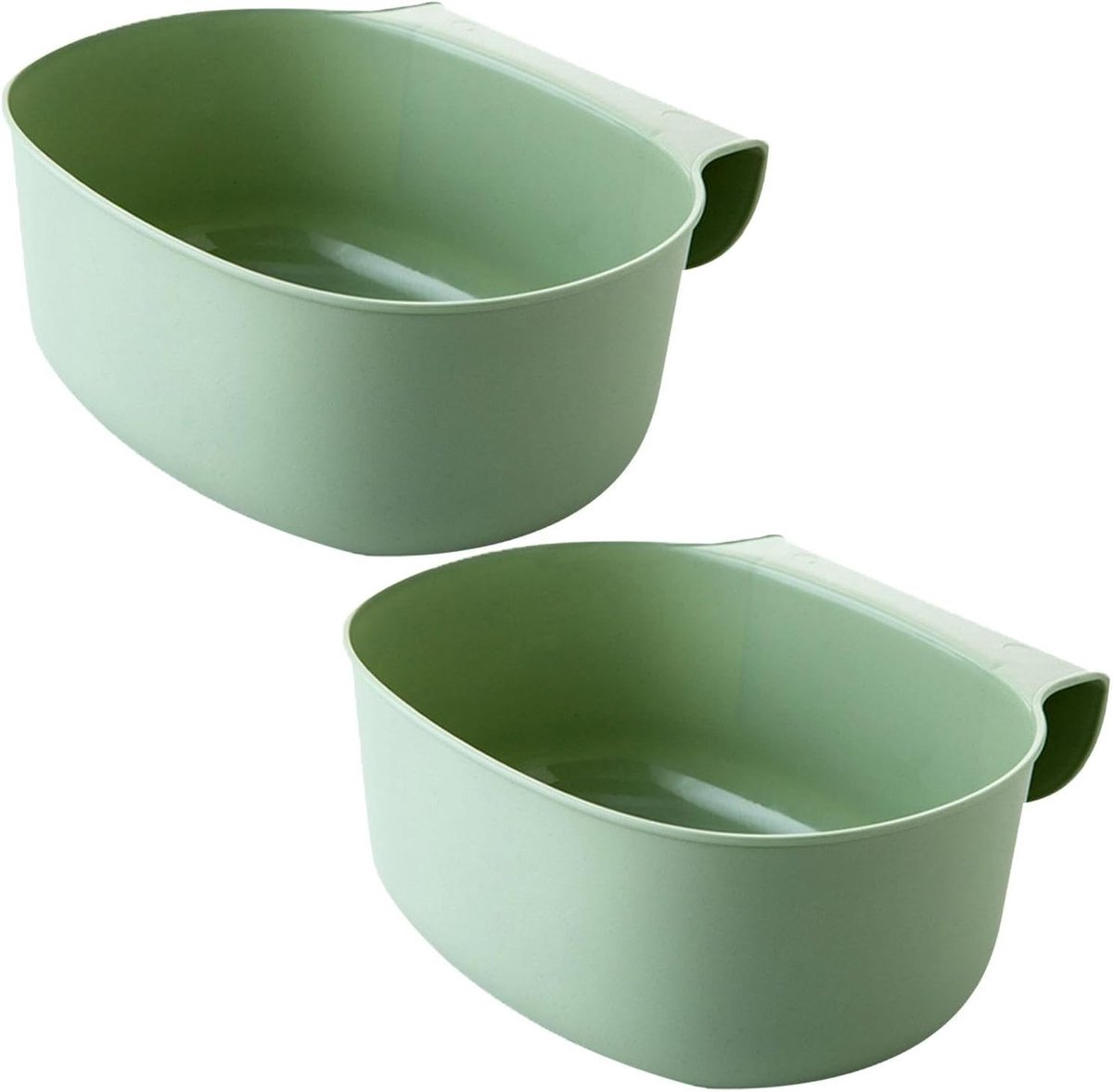 SnelShoppen - Set van 2 Hangende Prullenbakken, Keukenafvalbak, Huishoudelijke Afvalopslagmand, Mini Prullenbakken, Groene Accessoires voor Thuis