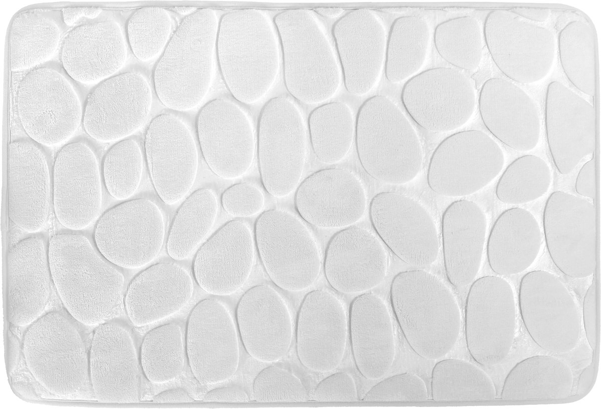 MSV Badmat met Antislip Onderzijde – Zachte Absorberend Badmat voor Badkamer – Badkamer Mat met Kiezelsteendesign