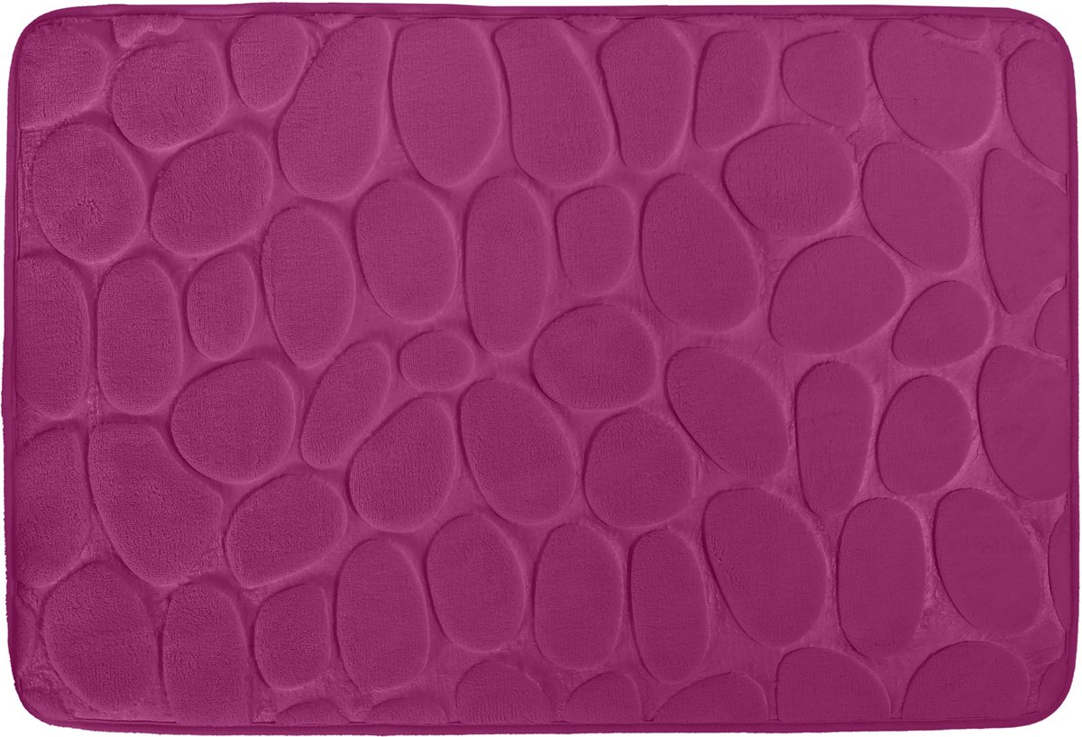 MSV Badmat met Antislip Onderzijde – Zachte Absorberend Badmat voor Badkamer – Badkamer Mat met Kiezelsteendesign