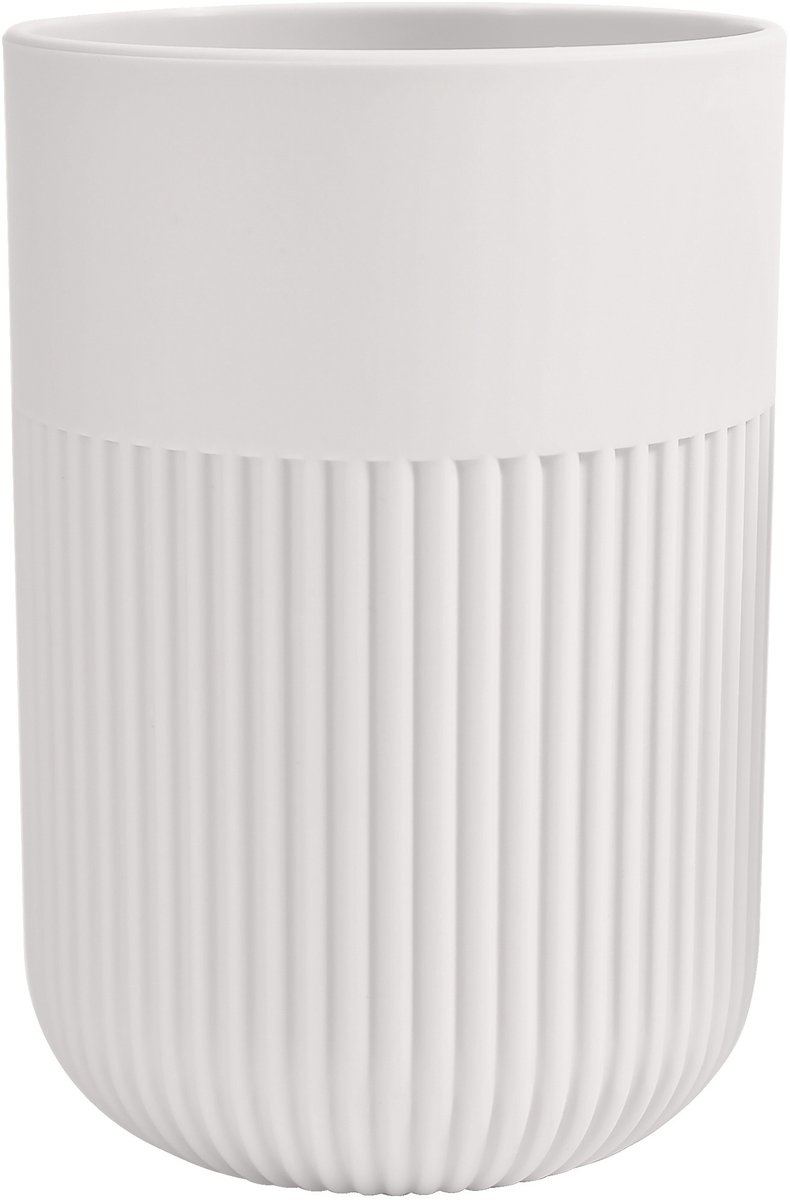 MSV GINO Tandenborstelhouder – Tumbler Badkamer voor Tandenborstel en Tandpasta – Vochtbestendig en Eenvoudig te Reinigen – Wit – 13,2 x 10,3 cm
