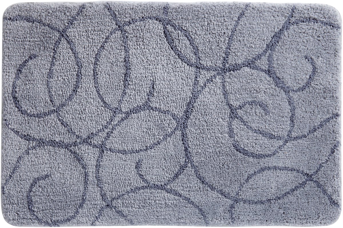 Spirella LOOP Badmat Grijs - Zachte Absorberende Badmat 90x60 cm - Rechthoekige Badmat voor Douche en Bad