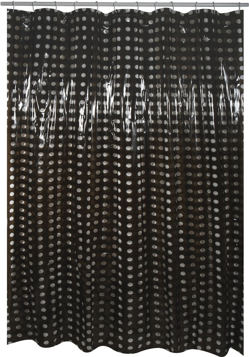 MSV Douchegordijn Zwart - PVC Douchegordijnen 180x200 cm - Modern Design voor Elke Badkamer