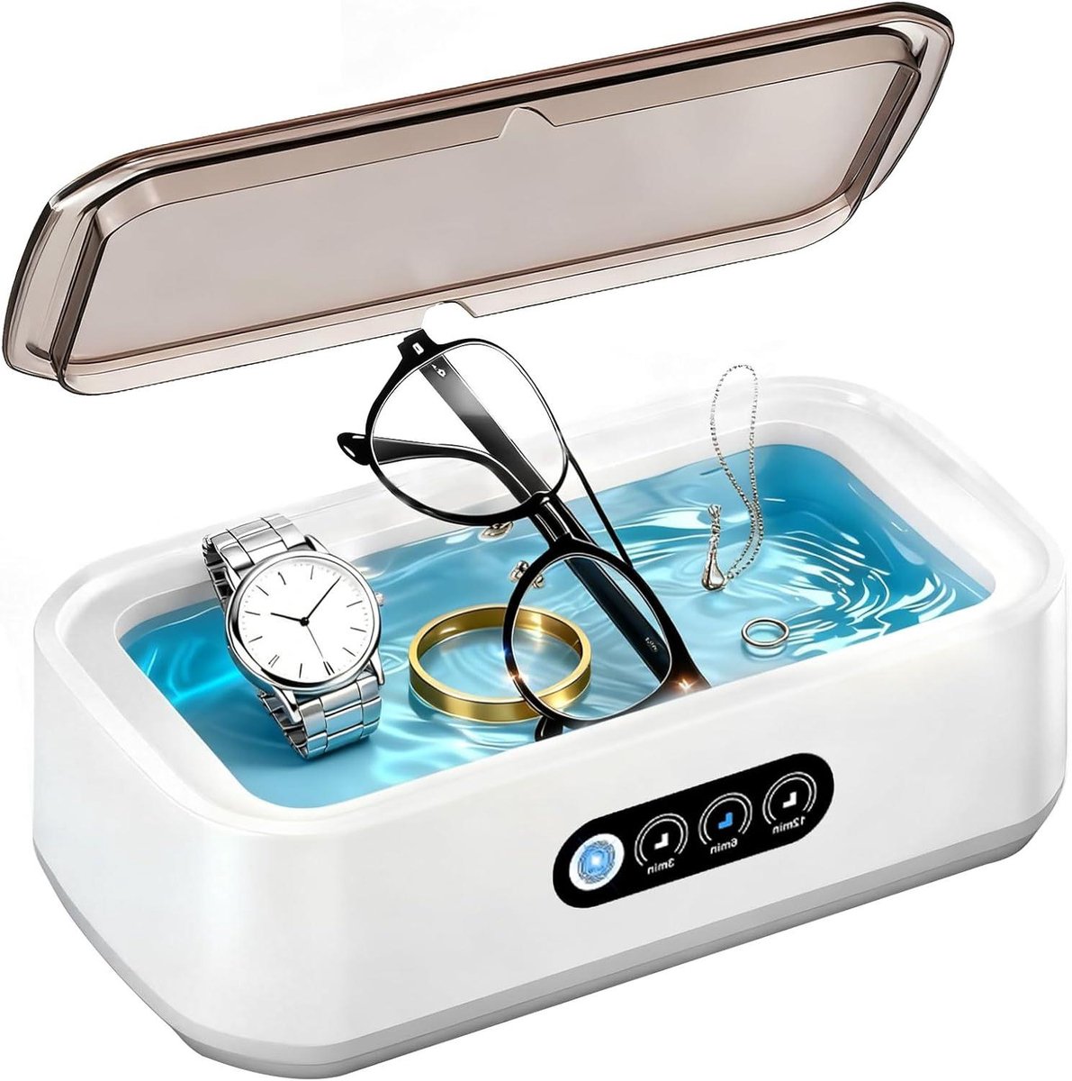 Ultrasone Reiniger - Schoonmaakapparaat Apparaat - Sieraden Reinigen - 40W Vermogen - 650ml Tank - Wit
