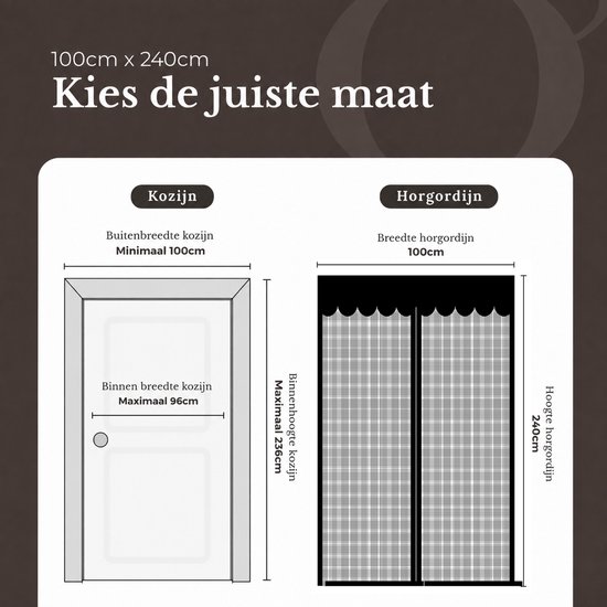 O'DADDY® Deurgordijn Deluxe FIBER - Magnetisch Vliegengordijn - Voor Nieuwbouw en Standaard Deuren - Eenvoudige Installatie - Deurhor Wit - 100x260 cm van O'DADDY — afbeelding 4