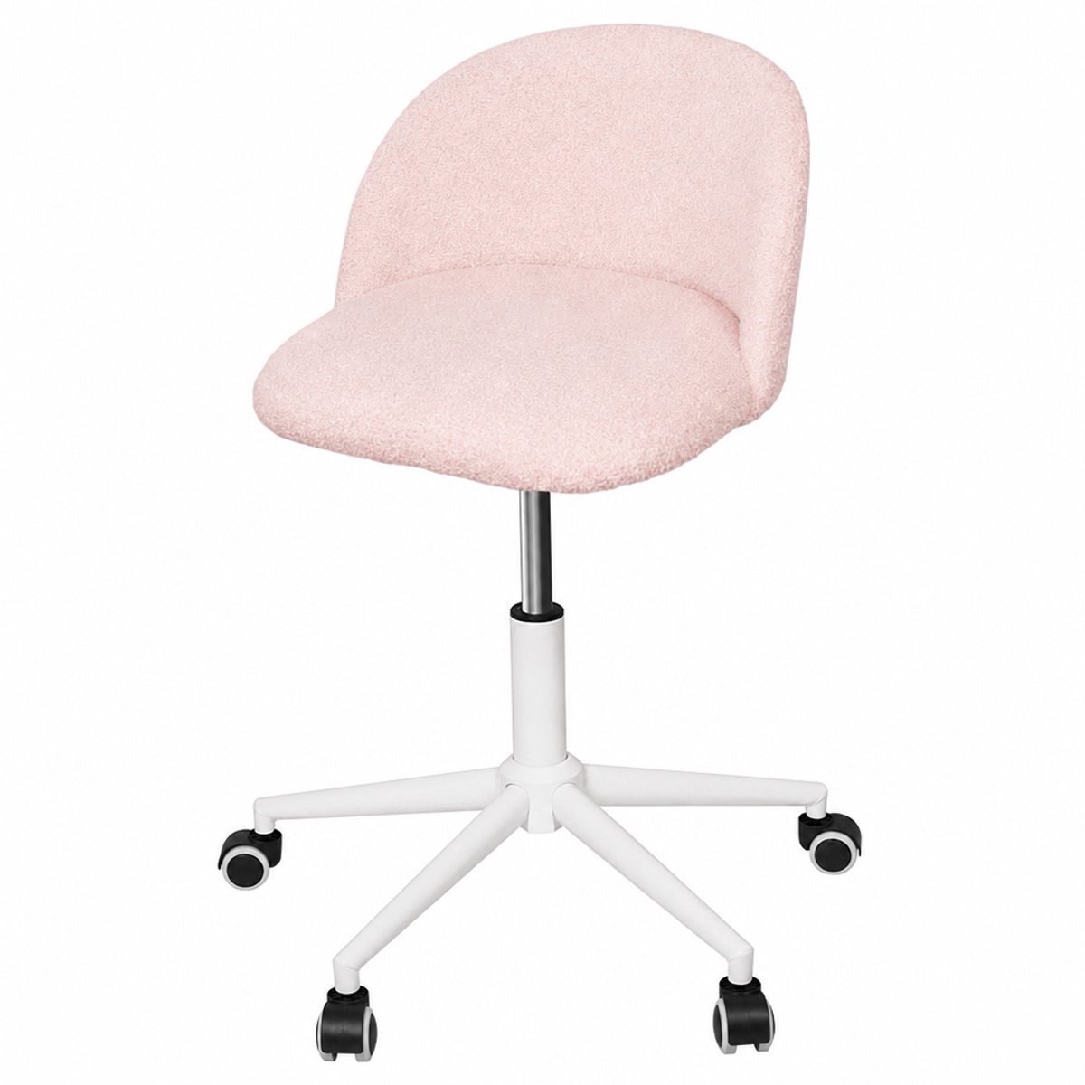 PIPIPOXER bureaustoel zonder armleuningen - Homeoffice stoel -draaistoel met rugsteun - Ergonomisch- Scandinavische eetkamerstoelen -Eetkamer, studeerkamer, woonkamer - Roze