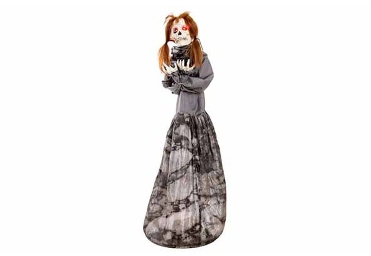 Skelet Peeping Girl Zwart 35x20xh120cm K Unststof Excl 3 Aa Batt