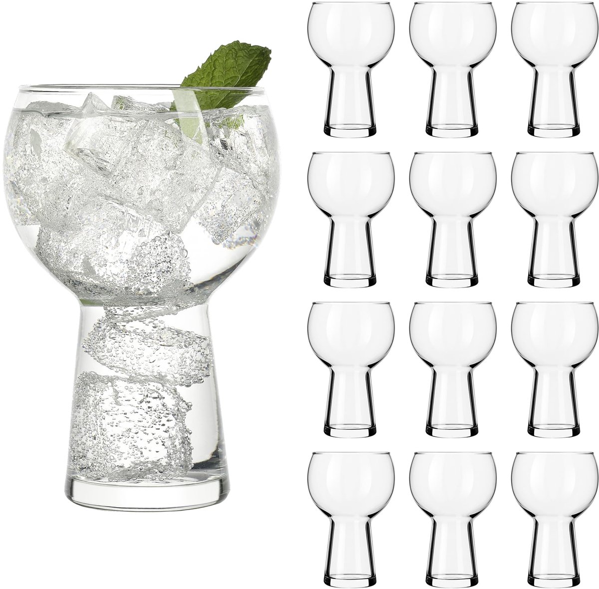 Libbey Symbio Drinkglazen - Waterglazen Set - Ster Motief - Helder Geperst Glas - 473 ml - 12 Stuks