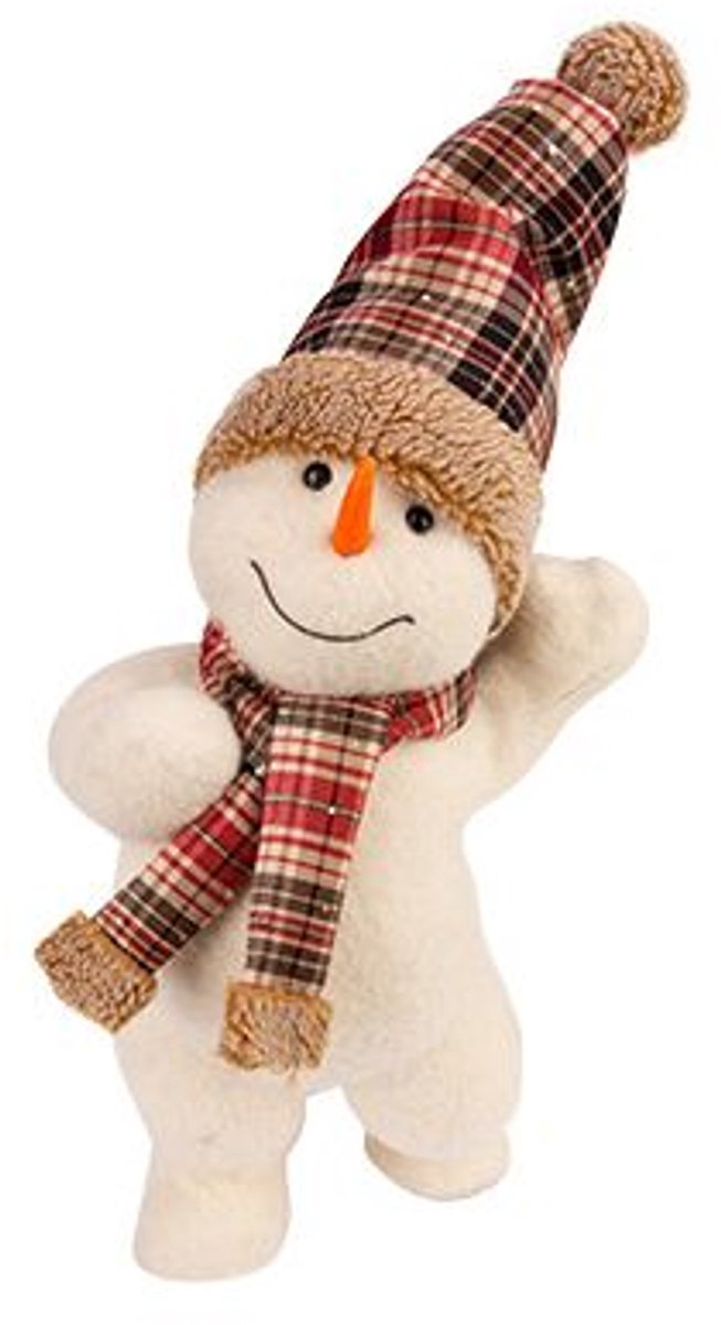 Sneeuwman Checkers Wit 25x18xh46cm