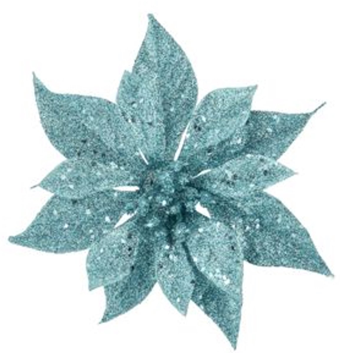 Cosy @ Home Kerstroos Clip Glitter Ijsblauw D18cm