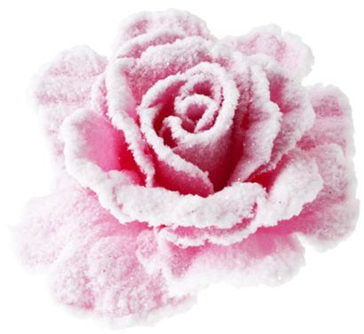 Cosy @ Home Roos Op Clip Pastelroze Besneeuwd D10cm