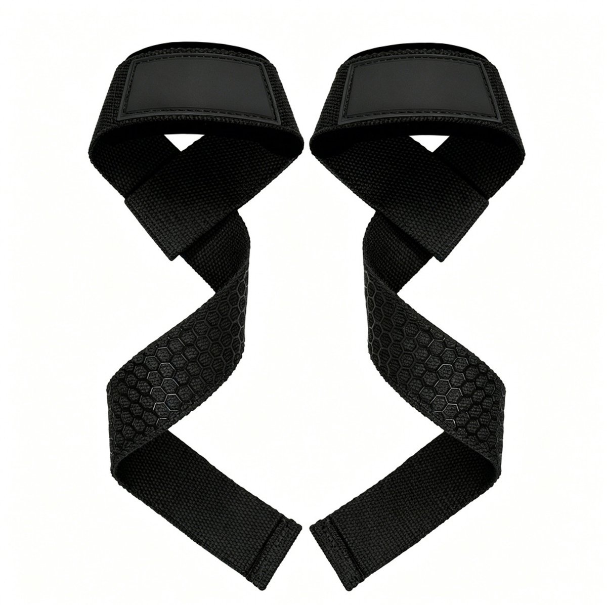 Verdikte tilband, geschikt voor krachttraining, bodybuilding en fitness – deadliftband – unisex, zwart met honingraatpatroon.