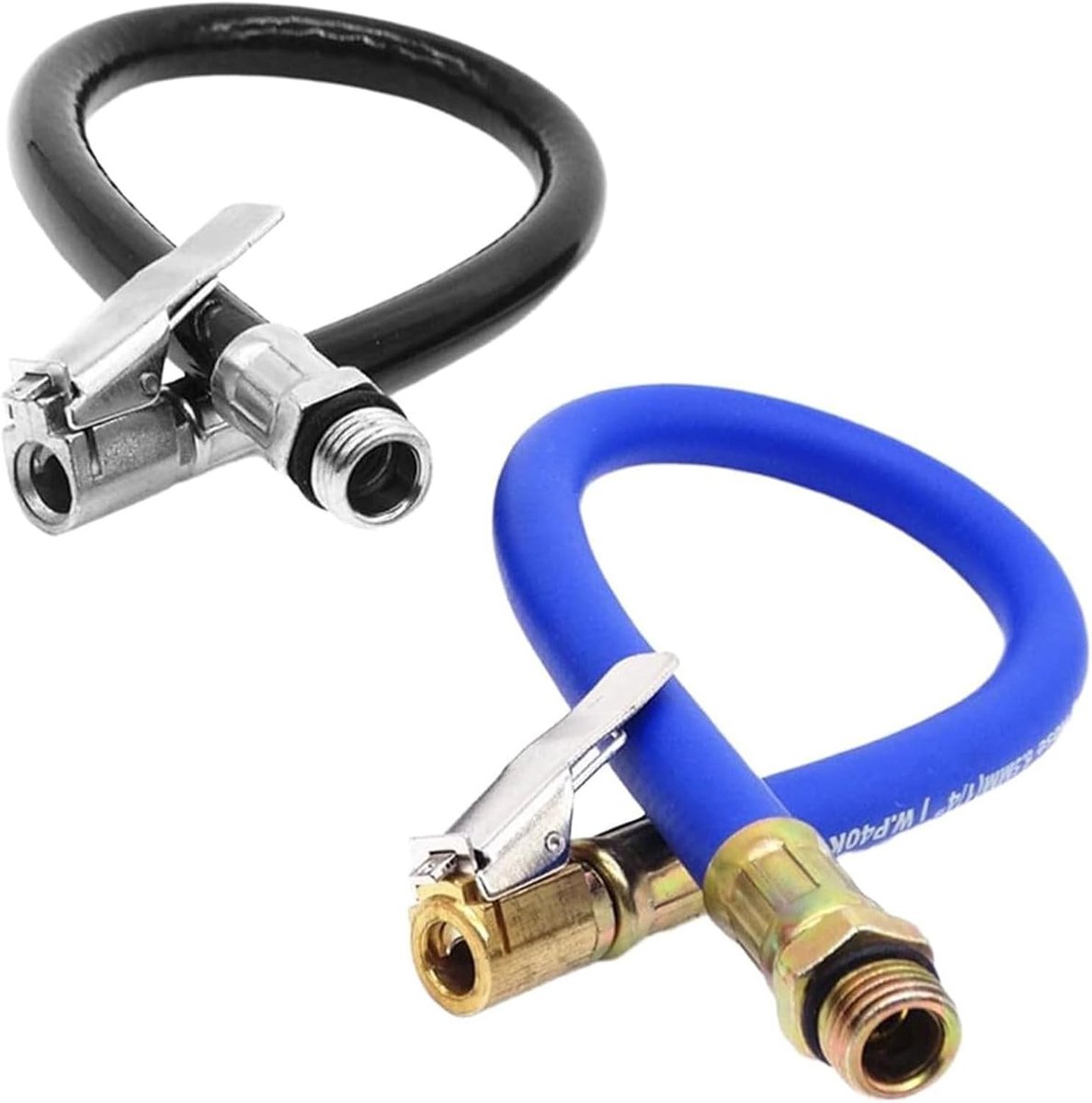 2 stuks adapters voor het oppompen van banden, motorfiets, auto, gevlochten, flexibel, clip op banden, pomp, adapter, luchtslang, gereedschap