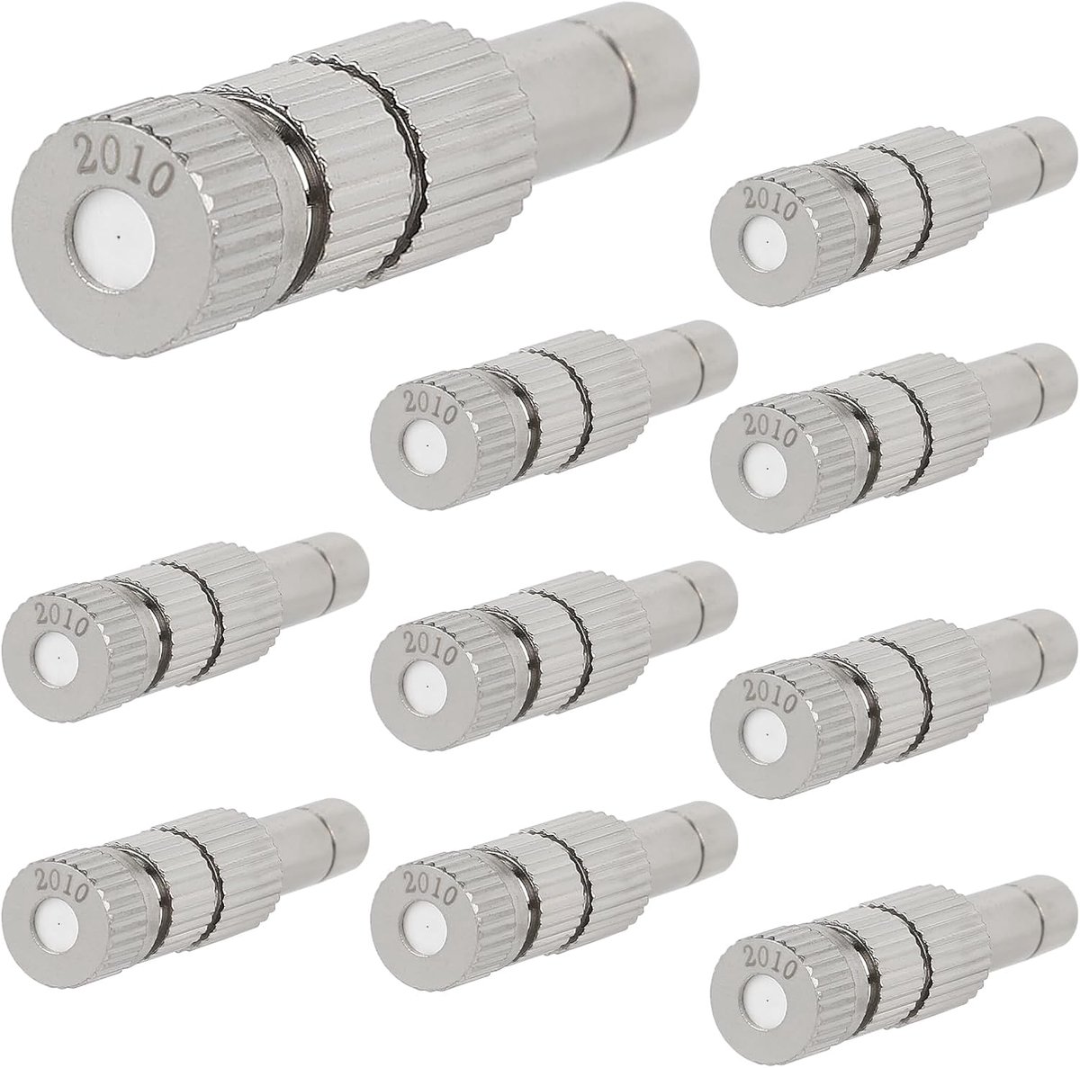 10 x nevelmondstuk, lage druk 0,2 mm, keramische nevelsproeiers, messing sproeikoppen met filter voor 6 mm connectoren