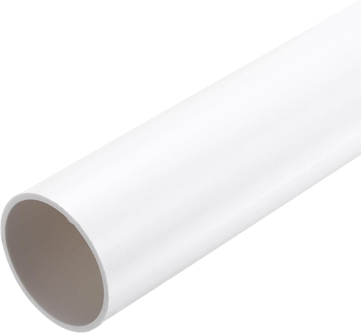 PVC buis, 2 stuks, diameter 46 mm, lengte 300 mm, ronde kunststof buis voor tuin, aquarium, waterleiding, kabelgoot, ventilatiebuis (wit)