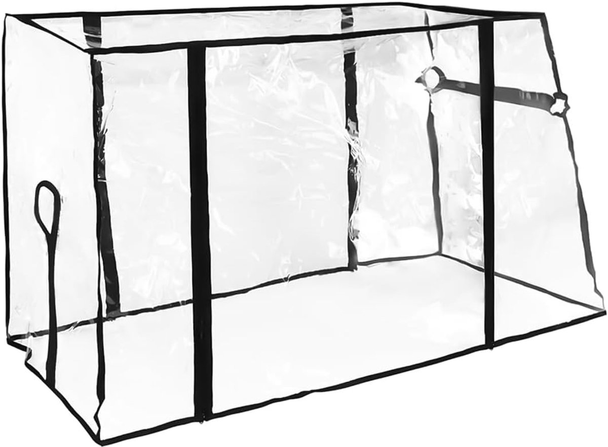 caravan regenhoes 110x74x51cm transparante PVC trolley luifel met rits opvouwbare camperhoes voor strand, tuin, picknick en festivalgebruik