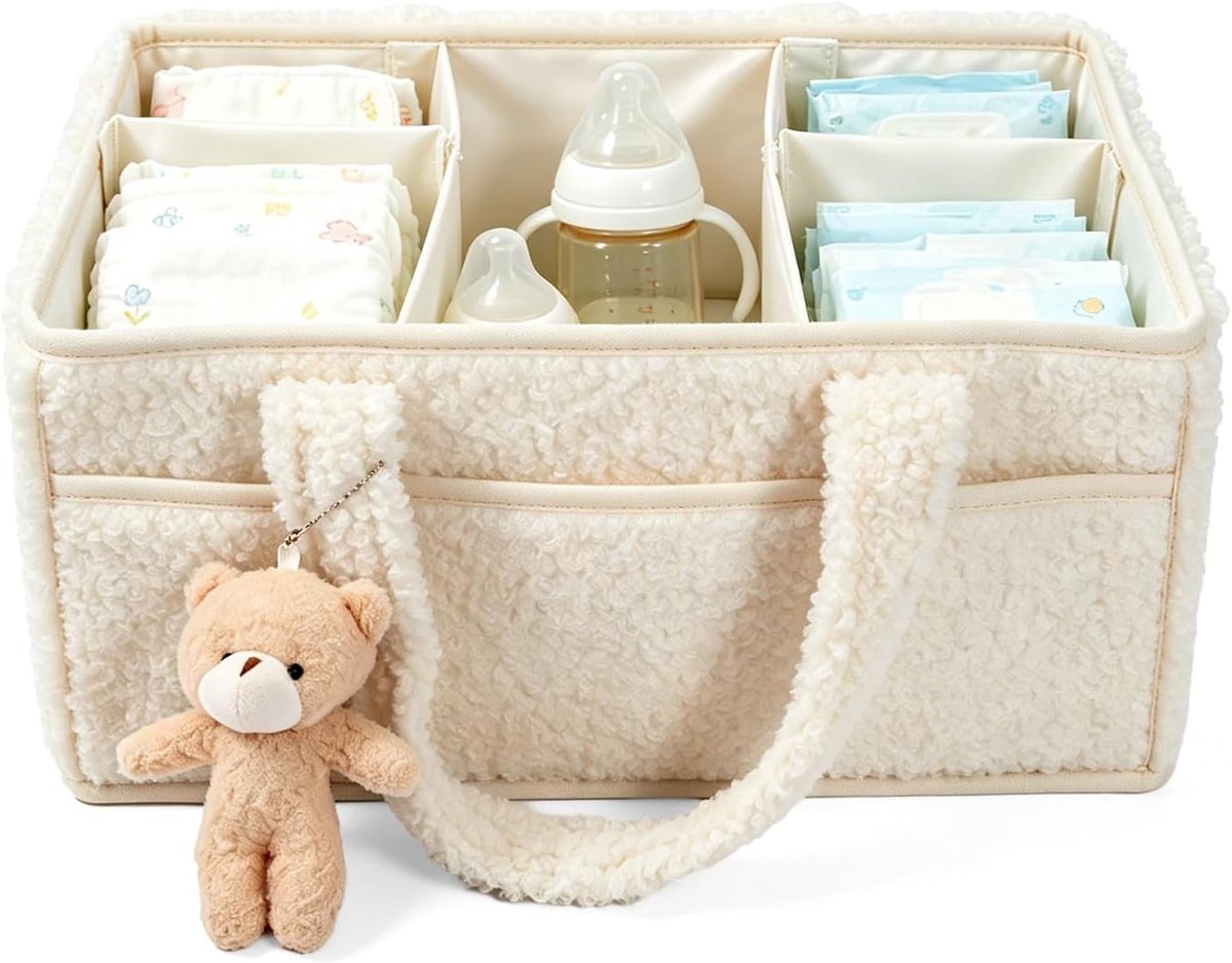 Luierorganizer voor baby's - wit - draagbaar - ideaal voor onderweg - ShopVlot