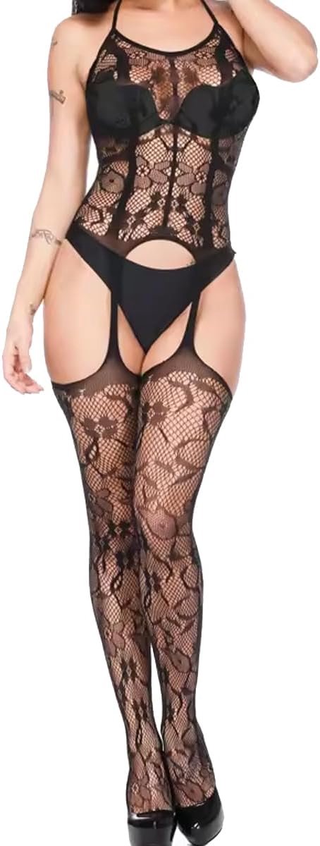 Dames Mesh Body Sexy Open Lingerie Elastische Overalls Uitgehold Panty Nachtkleding Met Opening In Kruis Ondergoed Tedyy Negligé 7 Stijlen