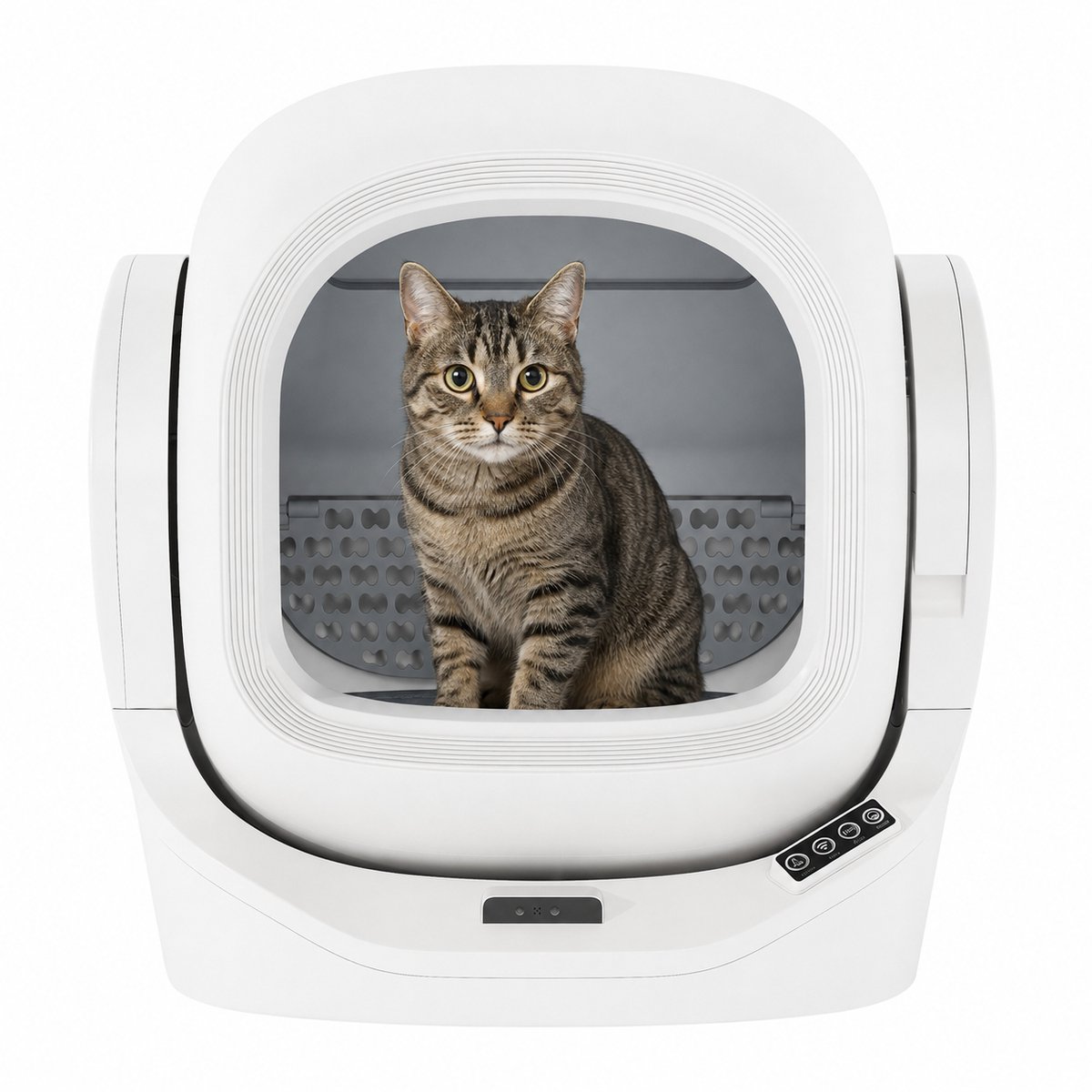 Automatische Kattenbak - Zelfreinigende - Bedienen via App - 68L - 8L Afvalemmer - Stil - Geen montage vereist - Gezondheidsmonitoring - Met slijtvast binnenkussen - Wit