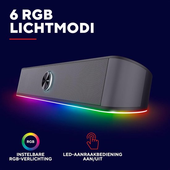 PC Soundbar - Desktop Luidspreker - Muziek Luisteren - Stereo Geluid - Compact Design - Grijs — afbeelding 5