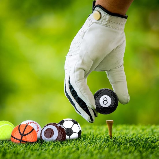 Set van 6 grappige golfballen met harsschaal en rubberen kern - Nieuwe gepersonaliseerde golfballen, grappige golfcadeaus voor mannen, golfers en voor verjaardagen, feestdagen en jubilea — afbeelding 4