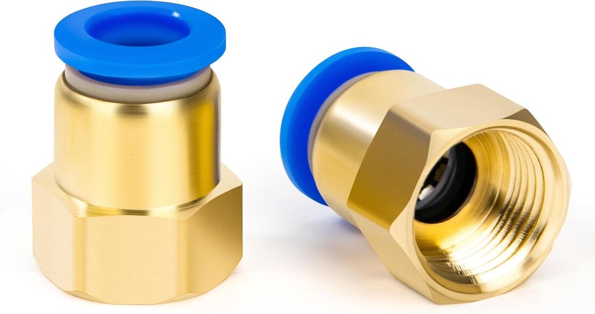 persluchtsnelkoppeling, 2 stuks, 10 mm x 3/8 inch BSP-aansluiting, rechte koppeling voor persluchtslang, compressor, werkplaats, garage en doe-het-zelver