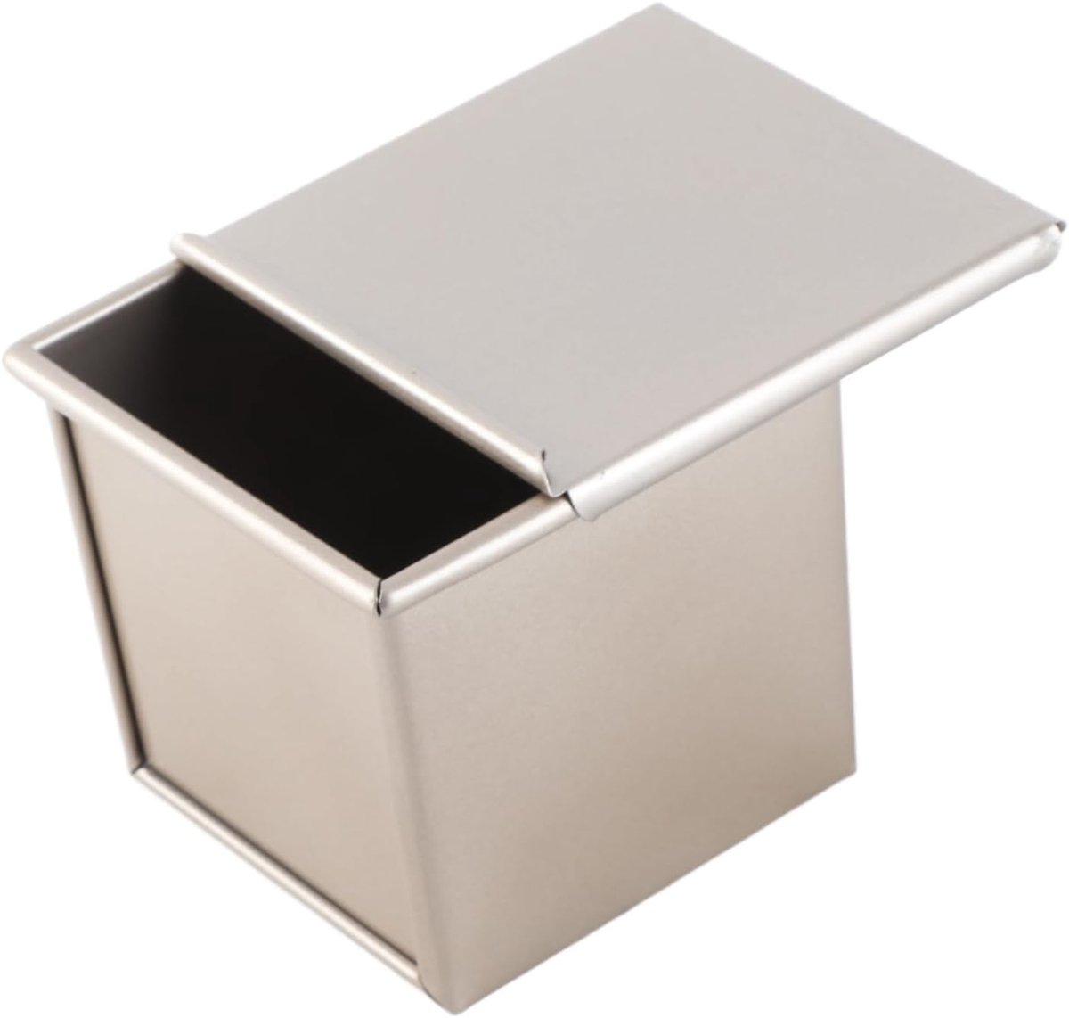 broodvorm met deksel, 11,6 x 10 x 11 cm, zilver