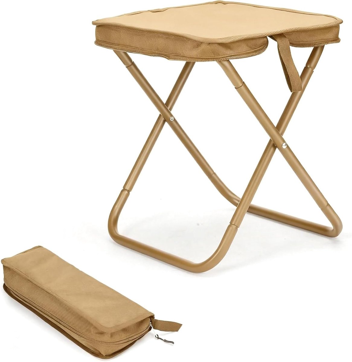 kruk ultralicht (30 cm) - beige campingkruk voor volwassenen tot 100 kg - compact en draagbaar voor wandelen, vissen