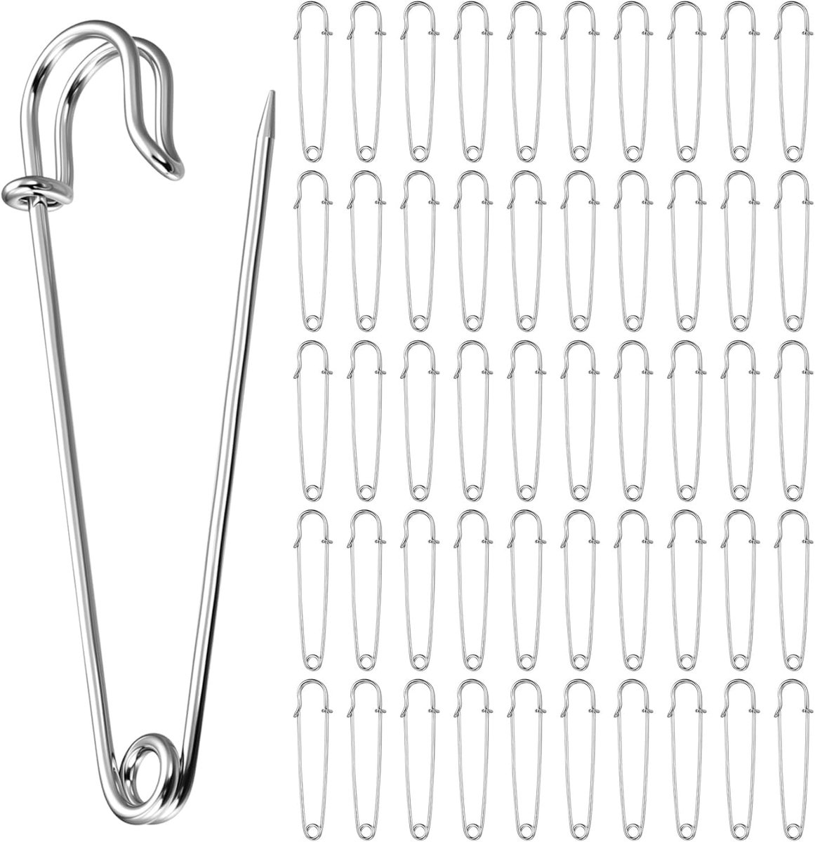 veiligheidsspeld, 50 stuks ijzeren veiligheidsspelden voor het maken van sieraden, doe-het-zelf kledingaccessoires, ambachtelijke speld 75 mm