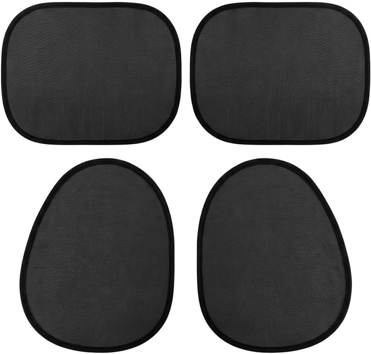 Zonnescherm voor auto, baby, 2 paar, zonwering, zwart, ademend, blokkeert UV en hitte, zijruit achter, opvouwbaar, zuignapbevestiging, comfort voor kinderen en zomerritten