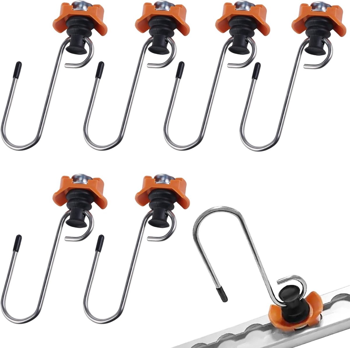 6 stuks haken voor airlinerail: TOATELU Single eindbevestiging, airlineraccessoires, airlinerailfitting voor het ophangen van voorwerpen tot 50 kg