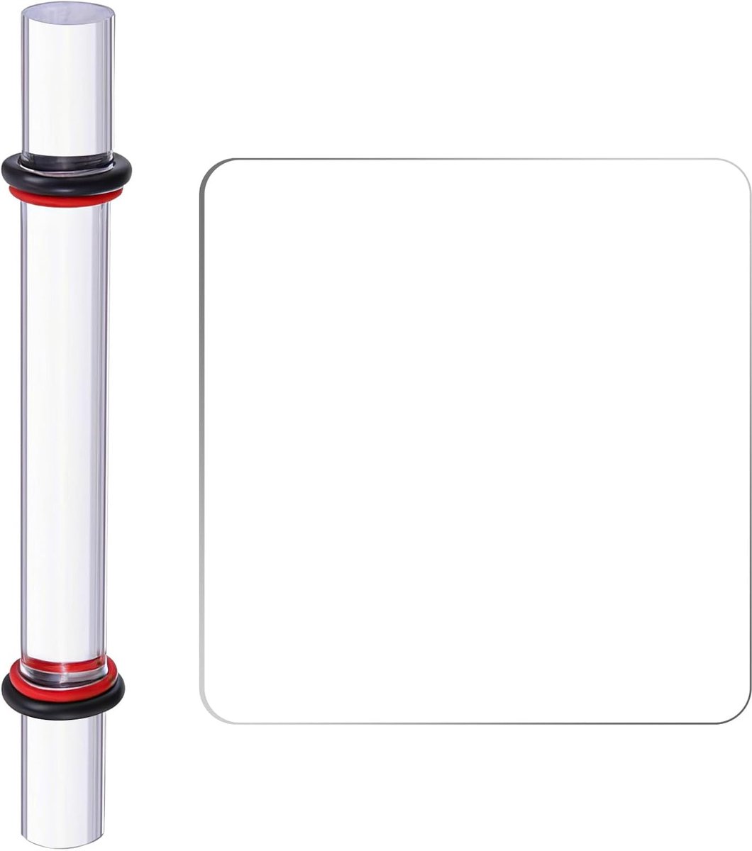 2 stuks acryl modelleergereedschap voor zelfhardende klei, met gladde rol en transparante plaat, duurzame creatieve accessoires voor sculptuur, nauwkeurig vormen en creatieve vrije tijd