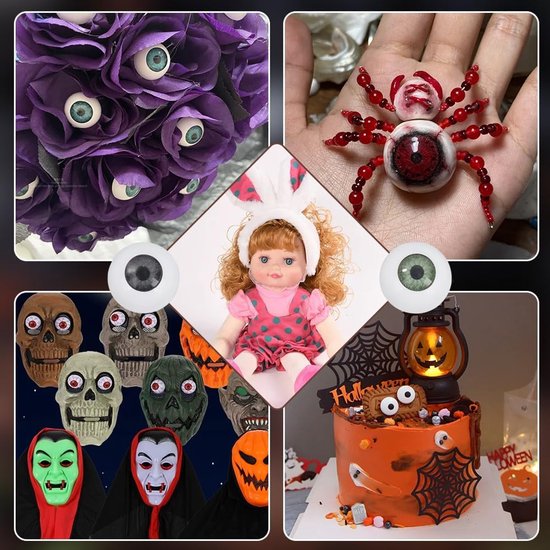 PandaHall 2 paar acryl oogbol realistische ogen menselijke ogen halve ronde pop beer ambachtelijke ogen 18mm oogballen maken plastic oogballen voor pop pluche Halloween feest decor groene en grijze van PandaHall — afbeelding 4
